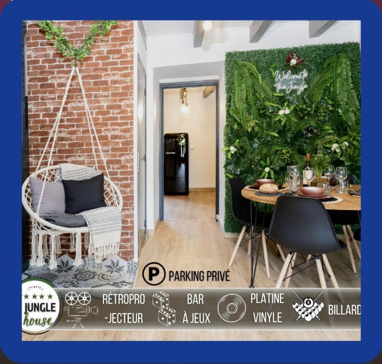 Maison "Jungle House" 90 M2 Billard, Retroprojecteur, Bar A Jeux , Vinyle, Wifi Fibre, Ideal Pro & Famille A Montbrison Extérieur photo